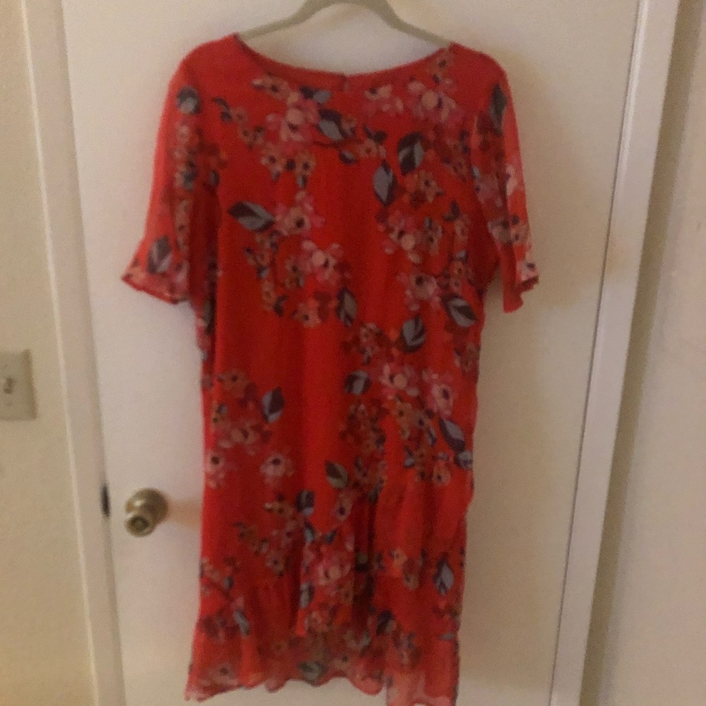 Coral floral dress